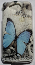 Силиконов гръб ТПУ за Acer Liquid Jade S55 сив със синя пеперуда